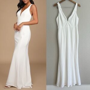 Love Galore White Mermaid Maxi Dress